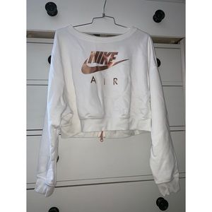 Rose gold crop top sweatshirt